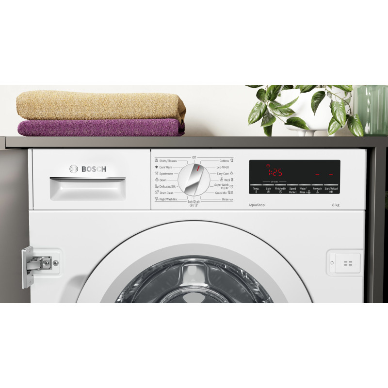 Bosch Serie 8 , Inbouw Wasmachine, voorlader, 8 kg, 1400 rpm, WIW28542EU