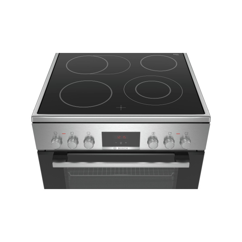 Bosch Serie 4 HKR39C250 fornuis Vrijstaand fornuis Electrisch Keramisch Zwart, Grijs