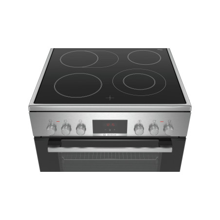 Bosch Serie 4 HKR39C250 fornuis Vrijstaand fornuis Electrisch Keramisch Zwart, Grijs