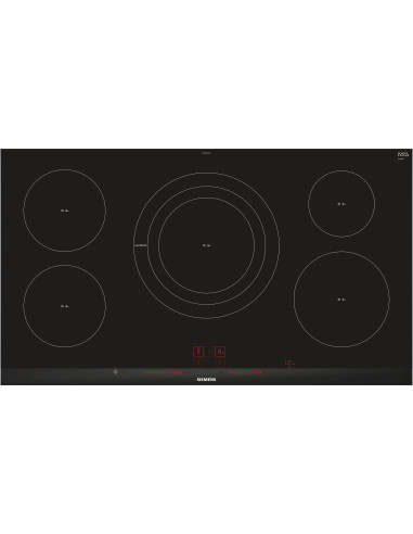 Siemens EH975LVC1E plaque Noir, Acier inoxydable Intégré (placement) Plaque avec zone à induction 5 zone(s)