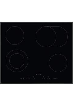 Smeg SE364EMTB plaque Noir Intégré (placement) 60 cm Céramique 4 zone(s)