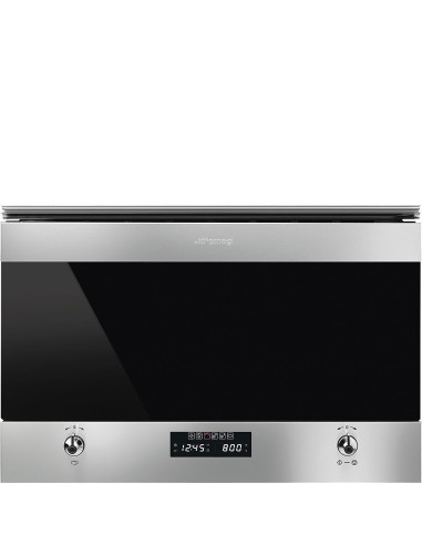 Smeg MP322X1 micro-onde Intégré (placement) Micro-onde combiné 22 L 850 W Noir, Acier inoxydable