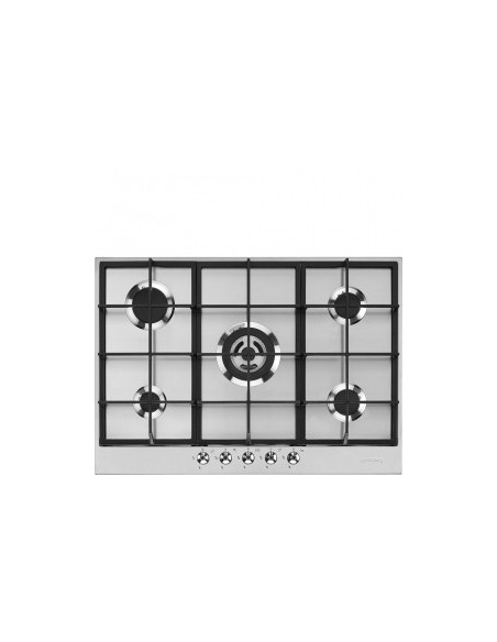 Smeg PX375 plaque Noir, Acier inoxydable Intégré (placement) 73 cm Gaz 5 zone(s)
