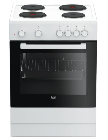 Beko FSS66000GW four et cuisinière Plaque scellée Noir, Blanc