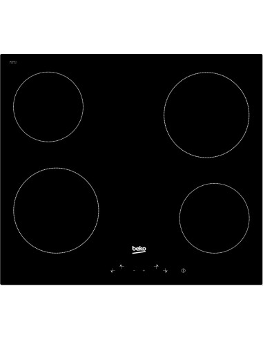 Beko HIC 64400 E plaque Noir Intégré (placement) 60 cm Céramique 4 zone(s)
